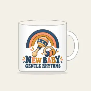 NEW BABY GENTLE RHYTHMS Mug in white
