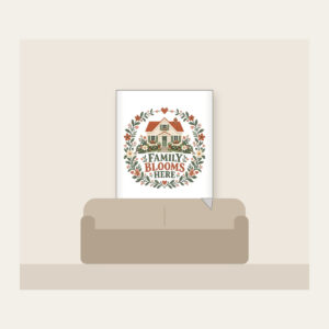 Family Blooms Here Fleece Blanket in white