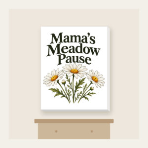 Mama's Meadow Pause Canvas Print in white