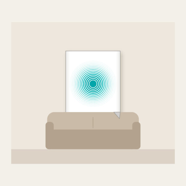 Product image Teal Ripple Rings Fading to White Fleece Blanket