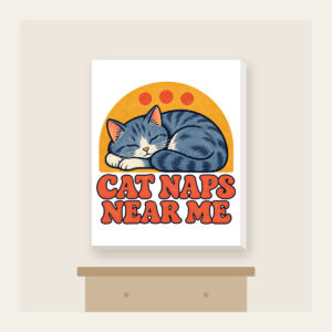 CAT NAPS NEAR ME Canvas Print in white