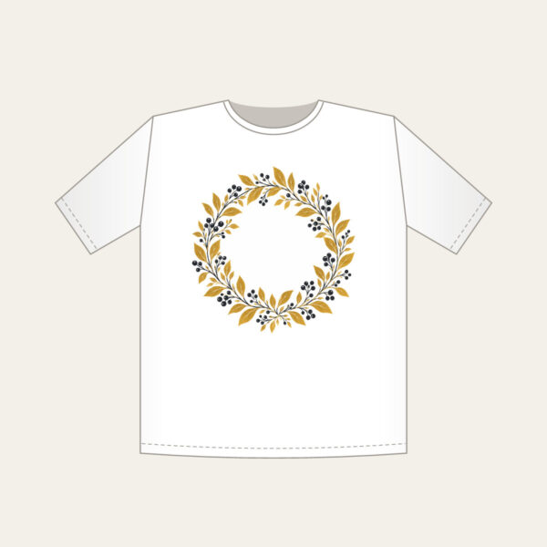 Product image Gold Botanical Leaf and Berry Wreath T-Shirt