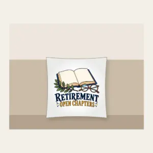 RETIREMENT OPEN CHAPTERS Pillow in white