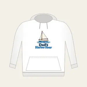 Dad's Harbor Hour Hoodie in white