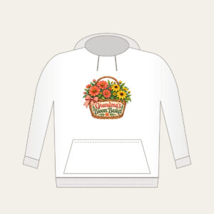 Grandma's Bloom Basket Hoodie in white