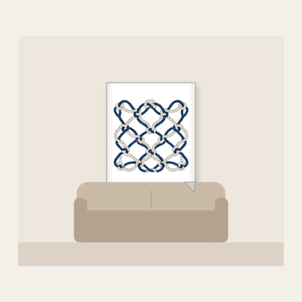 Product image Navy Rope Knot Lines Fleece Blanket