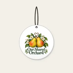 Our Shared Orchard Ceramic Ornament in white