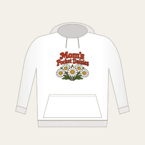 Mom's Pocket Daisies Hoodie in white