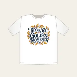 THANK YOU GOLDEN MOMENTS T-Shirt in white