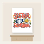 SISTER LITTLE SUNSHINE Canvas Print in white