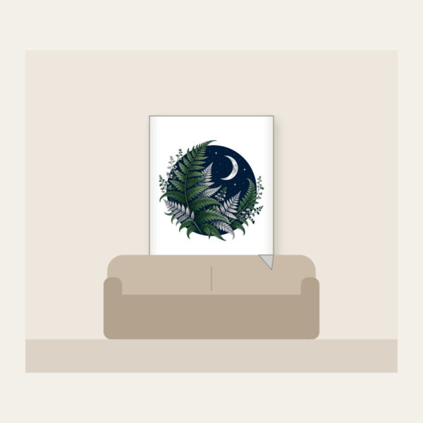 Product image Moonlit Fern Fronds on Navy Fleece Blanket
