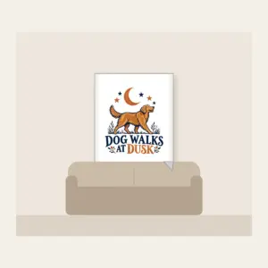 DOG WALKS AT DUSK Fleece Blanket in white