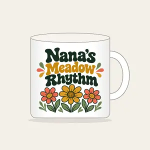 Nana's Meadow Rhythm Mug in white