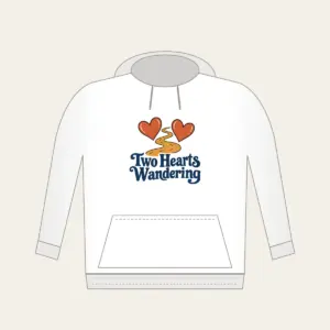 Two Hearts Wandering Hoodie in white