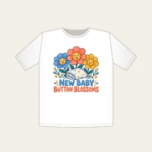 NEW BABY BUTTON BLOSSOMS T-Shirt in white