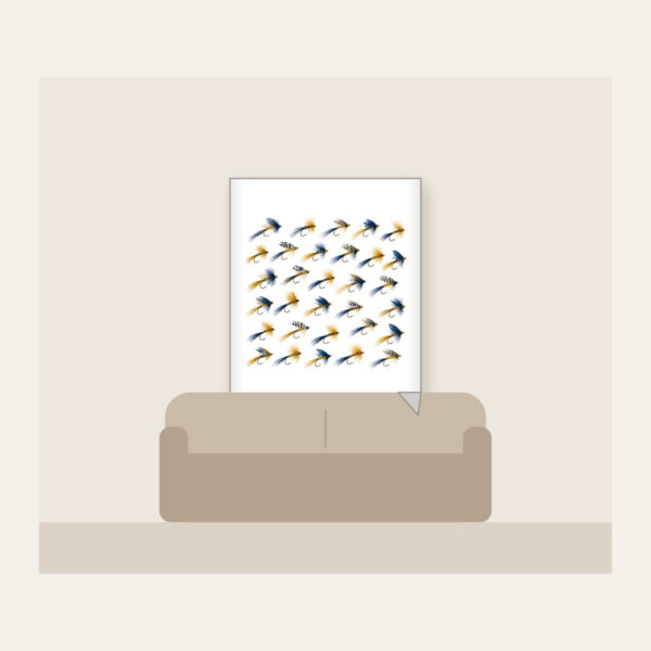 Product image Trout Flies in Diagonal Rows Fleece Blanket