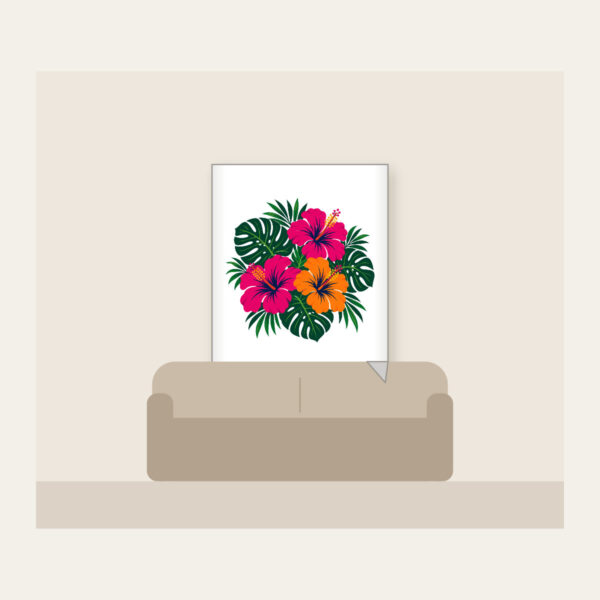 Product image Hibiscus and Monstera Midnight Fleece Blanket