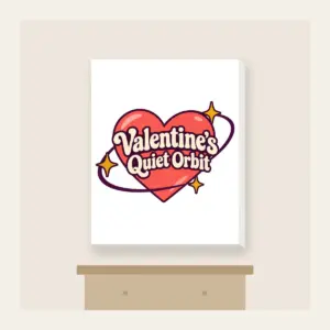 Valentine's Quiet Orbit Canvas Print in white