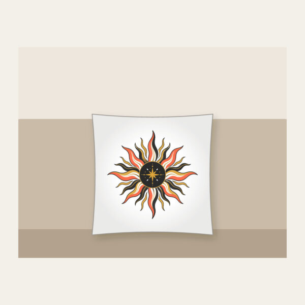 Product image Sunburst Lines on Charcoal with a Small Star Pillow