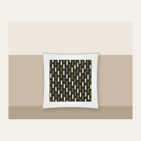 Product image Staggered Olive Dashes on Charcoal Pillow