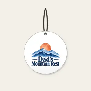 Dad's Mountain Rest Ceramic Ornament in white