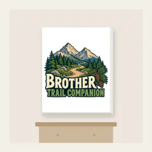 BROTHER TRAIL COMPANION Canvas Print in white