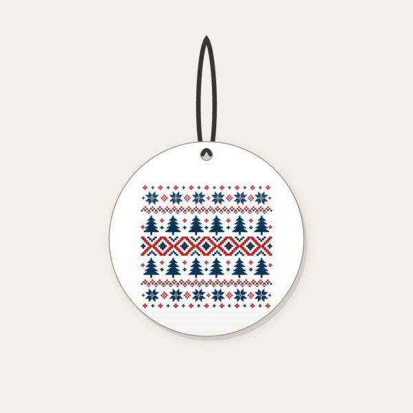 Product image Fair-Isle Pines and Stars Ceramic Ornament