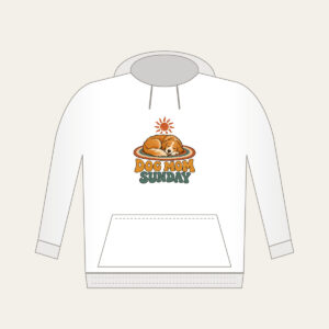 DOG MOM SUNDAY Hoodie in white