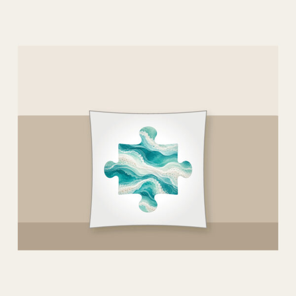 Product image Sea-Glass Teal Abstract Waves Pillow