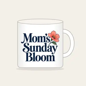 Mom's Sunday Bloom Mug in white