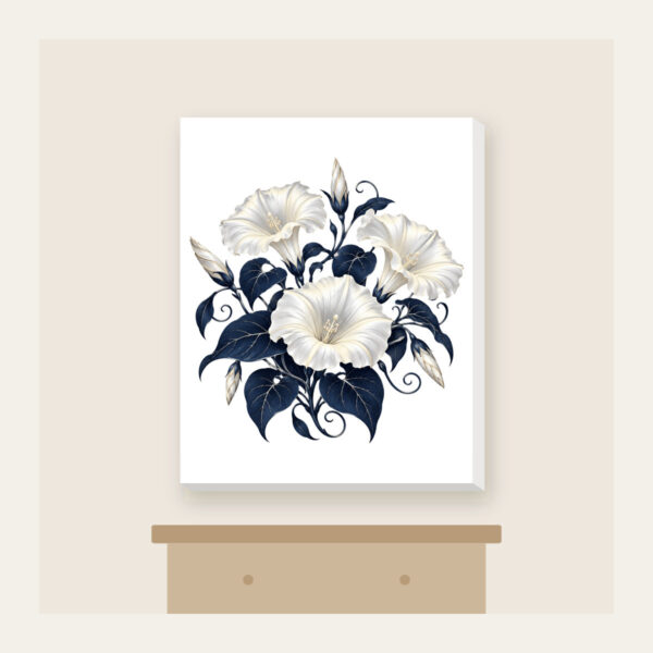 Product image Night-Blooming Moonflowers over Navy Canvas Print