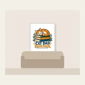 CAT DAD BOOKNOOK Fleece Blanket in white
