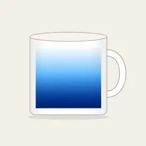 White to Sky Blue to Navy Gradient Mug in white: A gradient from white through sky blue to navy.