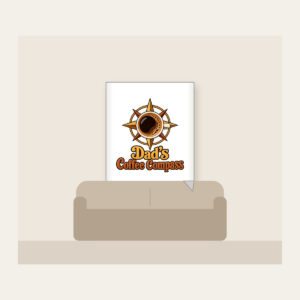 Dad's Coffee Compass Fleece Blanket in white