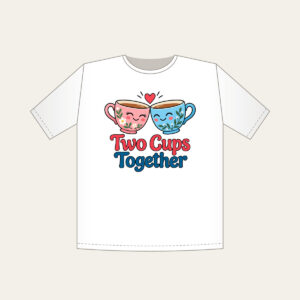Two Cups Together T-Shirt in white