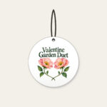 Valentine Garden Duet Ceramic Ornament in white