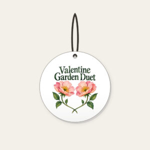 Valentine Garden Duet Ceramic Ornament in white
