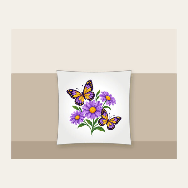 Product image Two Butterflies and Three Daisies Pillow