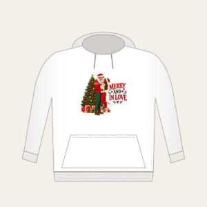 Merry And In Love Hoodie in white