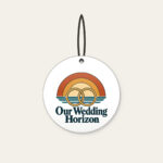 Our Wedding Horizon Ceramic Ornament in white