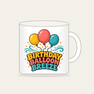 BIRTHDAY BALLOON BREEZE Mug in white