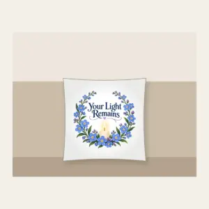 Your Light Remains Pillow in white
