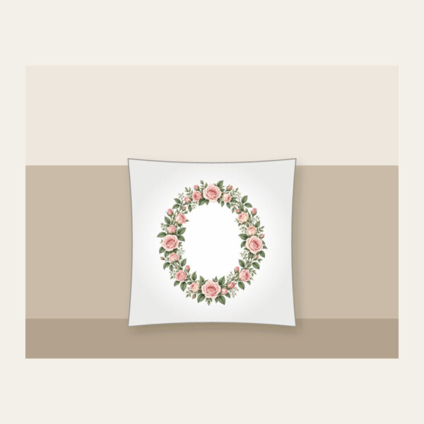 Product image Oval Rose Wreath in Blush and Sage Pillow