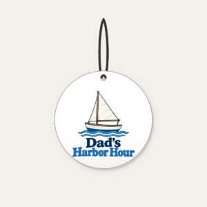 Dad's Harbor Hour Ceramic Ornament in white