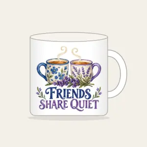 FRIENDS SHARE QUIET Mug in white