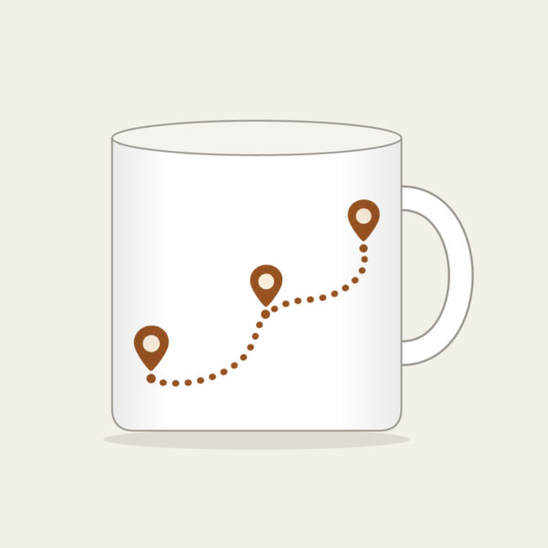 Product image Dotted Route Linking Map Pins Mug
