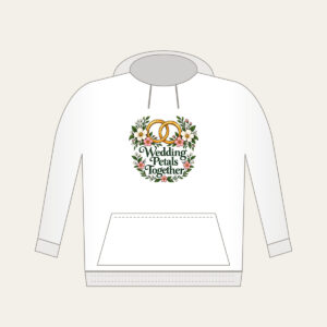 Wedding Petals Together Hoodie in white