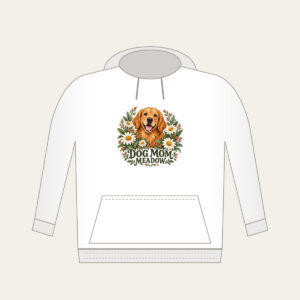 DOG MOM MEADOW Hoodie in white