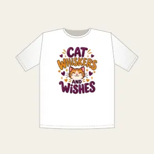 CAT WHISKERS AND WISHES T-Shirt in white