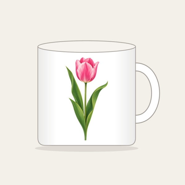 Product image Single Pink Tulip with Long Leaves Mug